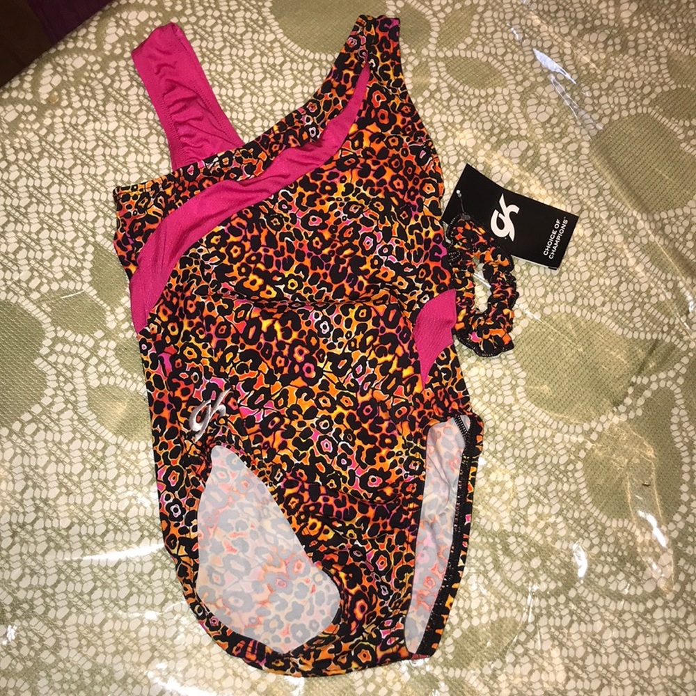 Cheetah print gymnastics leotard